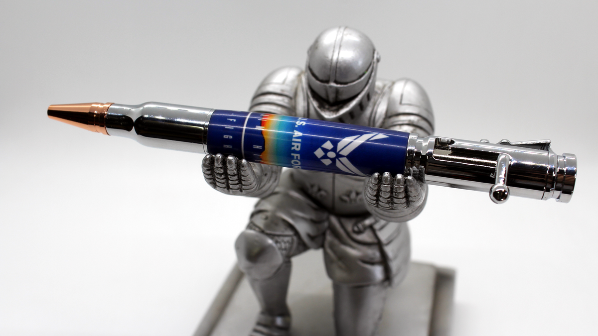 US Air Force Logo Aim High and Win on Bolt Action Pen Blank - Licensed