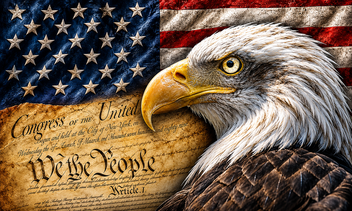 American Eagle & Historic Documents Patriotic Resin Pen Blank