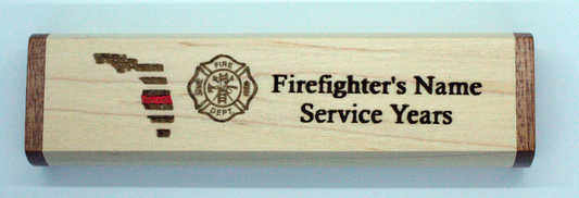 Honor the Hero: Laser Engraved Wood Tribute Pen Box Firefighters