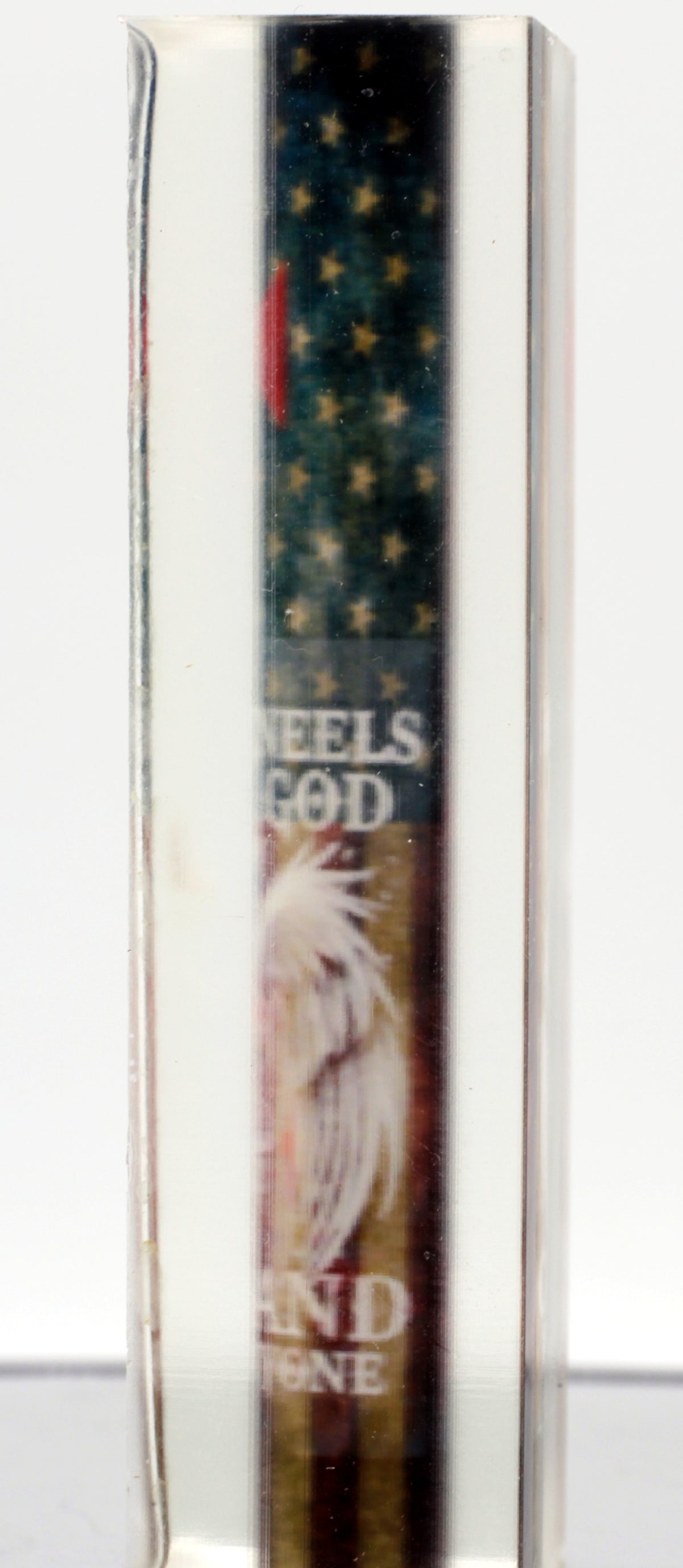 Templar Knight "He Who Kneels Before God" with Grunge US Flag - Resin Cast Pen Blank - Great Gift
