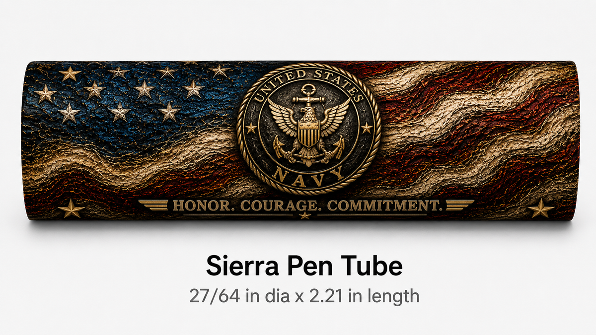 USN Tribute Set – Personalized Navy Pen Box + Choice of Pen Blank