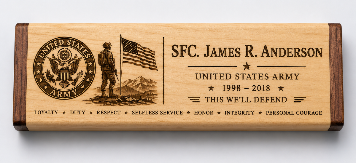 US Army Tribute Pen Box & Pen Blank Bundle
