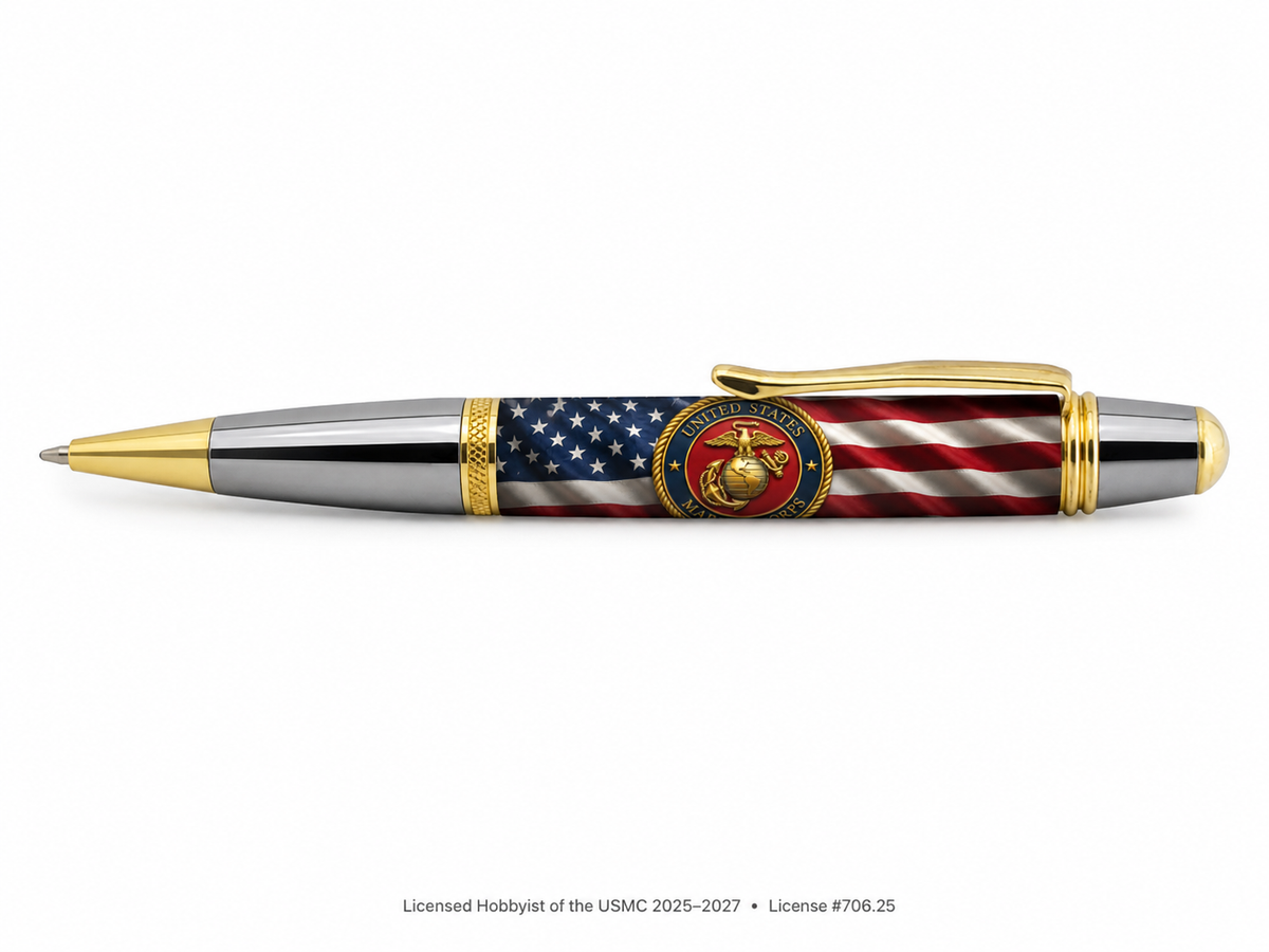 USMC Emblem on Old Glory design on Classic Sierra Twist pen
