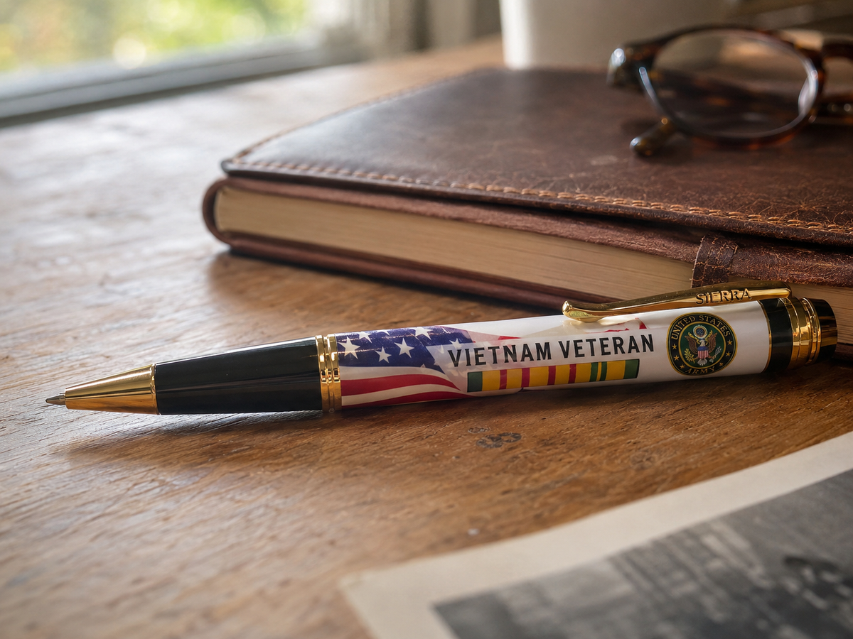 US Army Vietnam Service & Veteran Resin Pen Blank