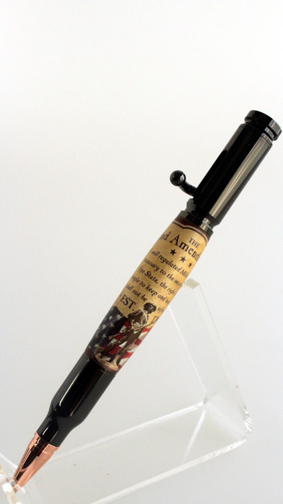 2nd Amendment Parchment Cast Tube-On Bolt Action Pen Blank-Kit Bundle