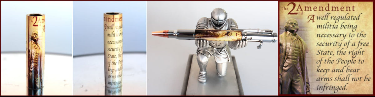 Pen Blank 2nd Amendment Cast Tube In with Thomas Jefferson Pen Kit Bundle