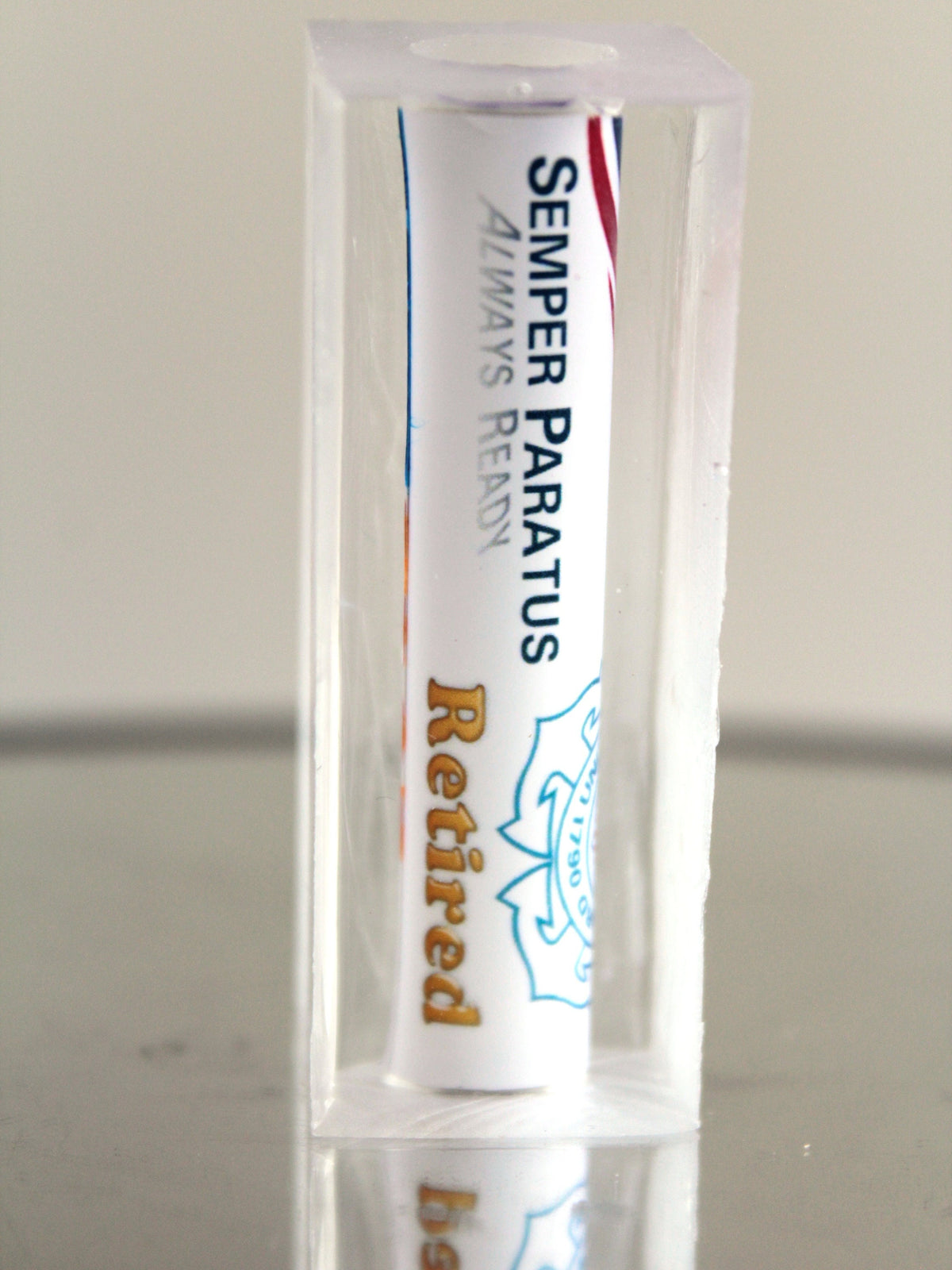 US Coast Guard - Pen Blank - USCG Emblem with Retired Text - Motto - Flag Banner - Licensed