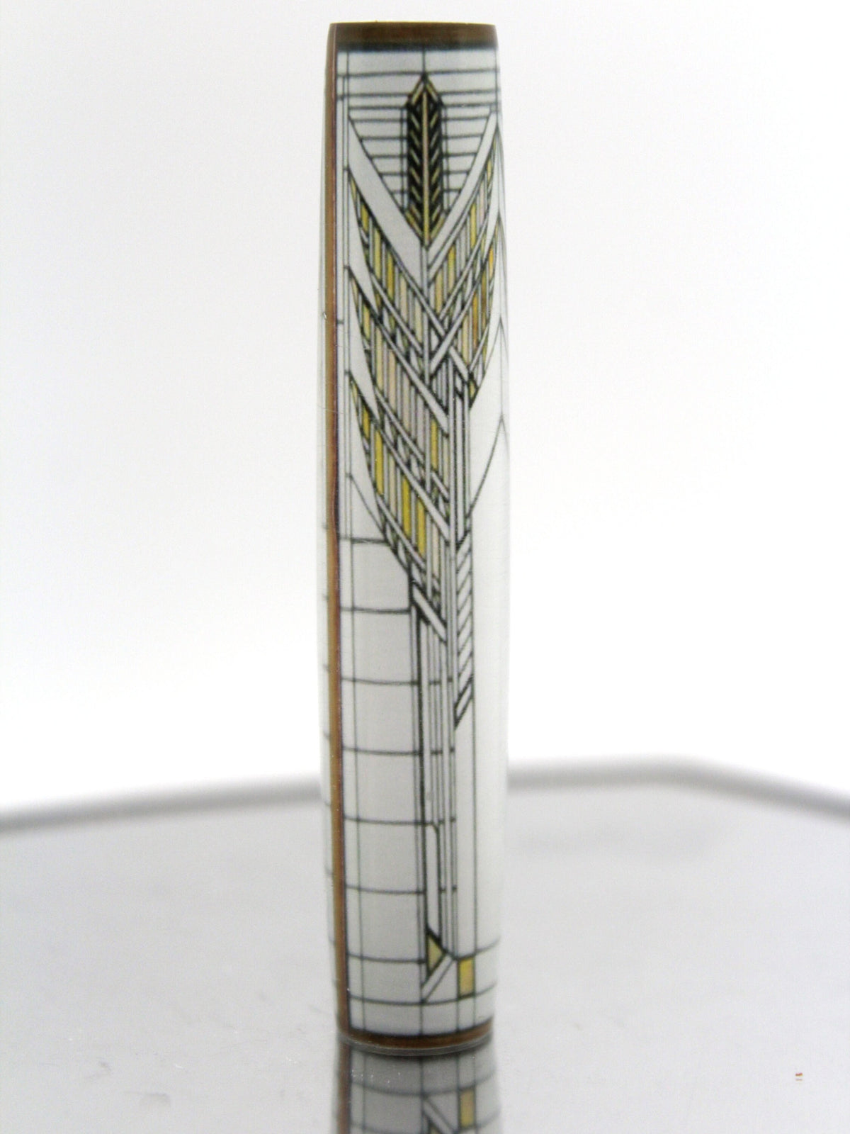 Frank Lloyd Wright Inspired - Sheaves of Wheat Stained Glass Resin Cast Pen Blank - Arts & Craft Style - Mission Style
