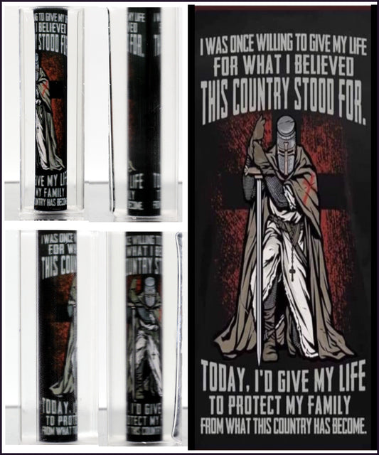 Templar Knight Pen Blank Christian Warrior Protect Family Cast Tube In - Great Gift